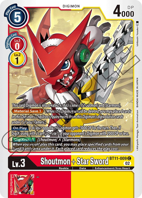 Shoutmon + Star Sword [BT11-009] [Dimensional Phase] | Shuffle n Cut Hobbies & Games