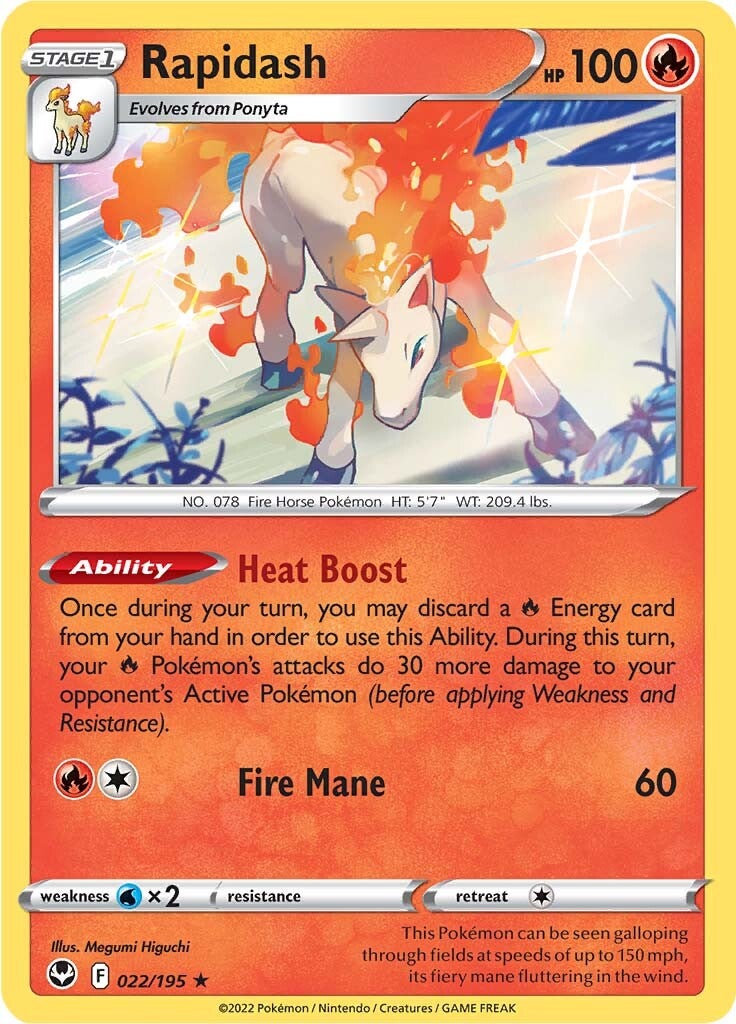 Rapidash (022/195) (Theme Deck Exclusive) [Sword & Shield: Silver Tempest] | Shuffle n Cut Hobbies & Games