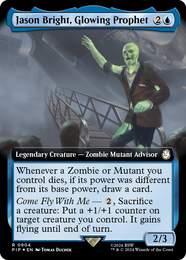 Jason Bright, Glowing Prophet (Extended Art) (Surge Foil) [Fallout] | Shuffle n Cut Hobbies & Games