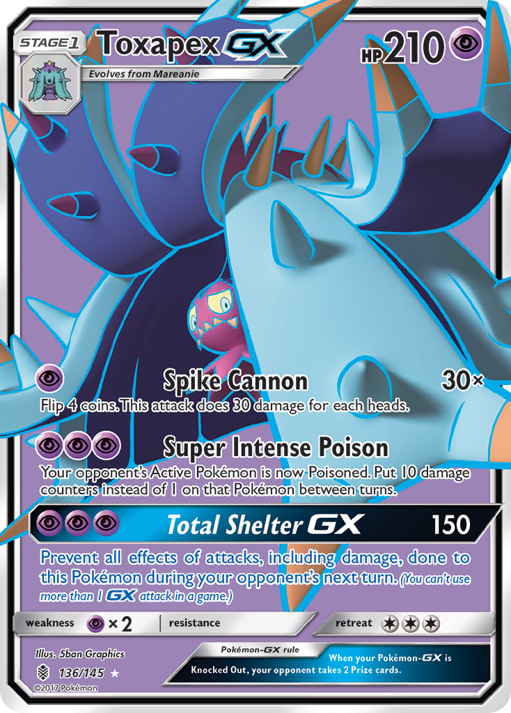 Toxapex GX (136/145) [Sun & Moon: Guardians Rising] | Shuffle n Cut Hobbies & Games