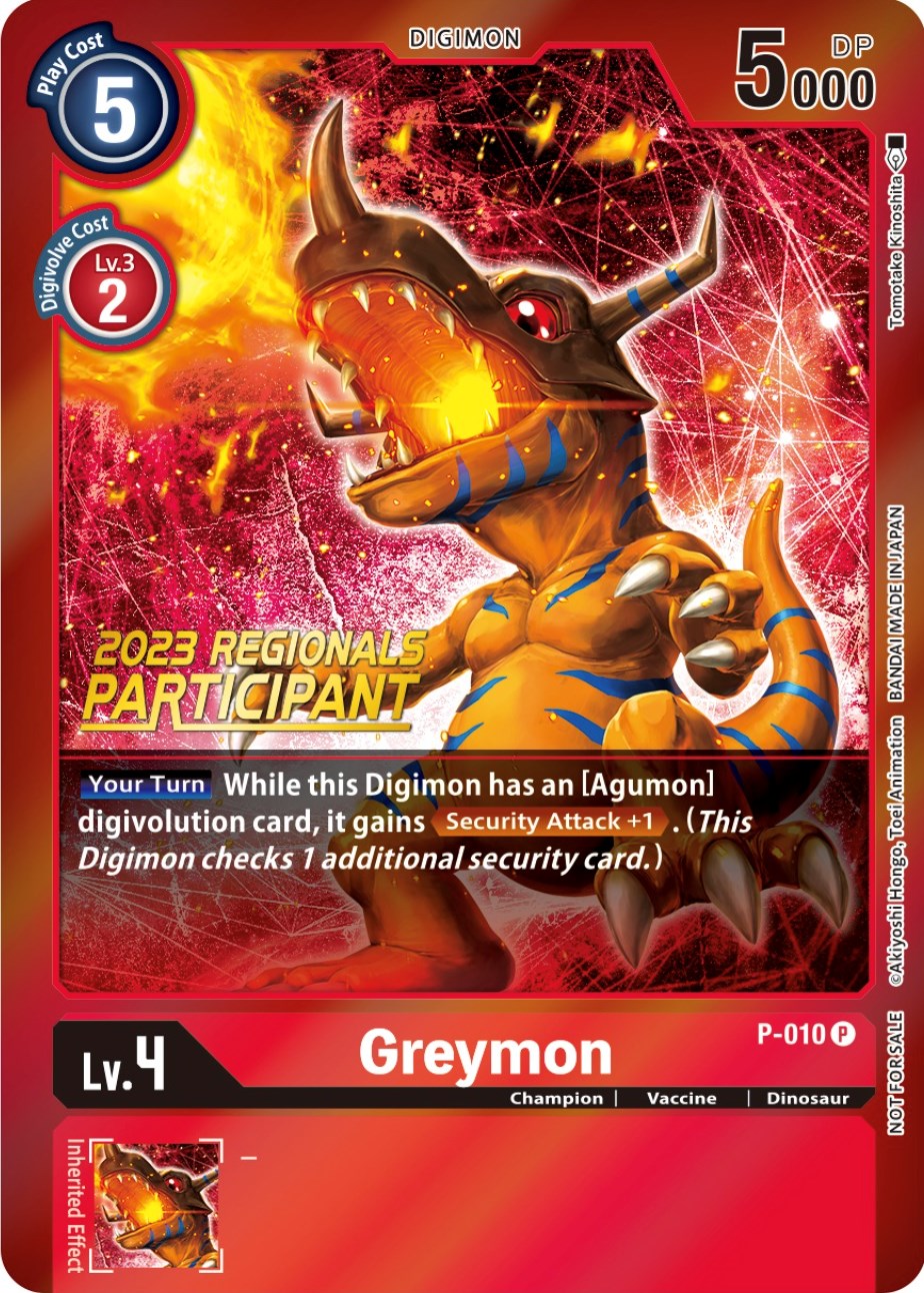 Greymon [P-010] (2023 Regionals Participant) [Promotional Cards] | Shuffle n Cut Hobbies & Games