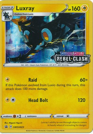 Luxray (SWSH023) (Staff Prerelease Promo) [Sword & Shield: Black Star Promos] | Shuffle n Cut Hobbies & Games