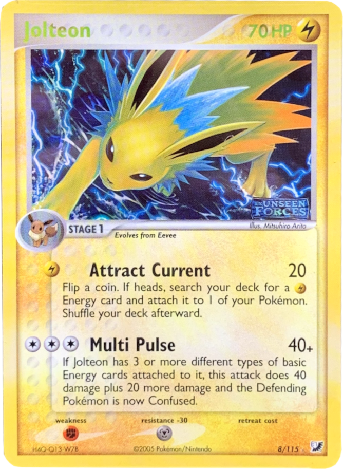 Jolteon (8/115) (Stamped) [EX: Unseen Forces] | Shuffle n Cut Hobbies & Games