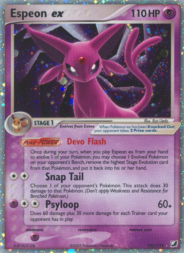 Espeon ex (102/115) [EX: Unseen Forces] | Shuffle n Cut Hobbies & Games