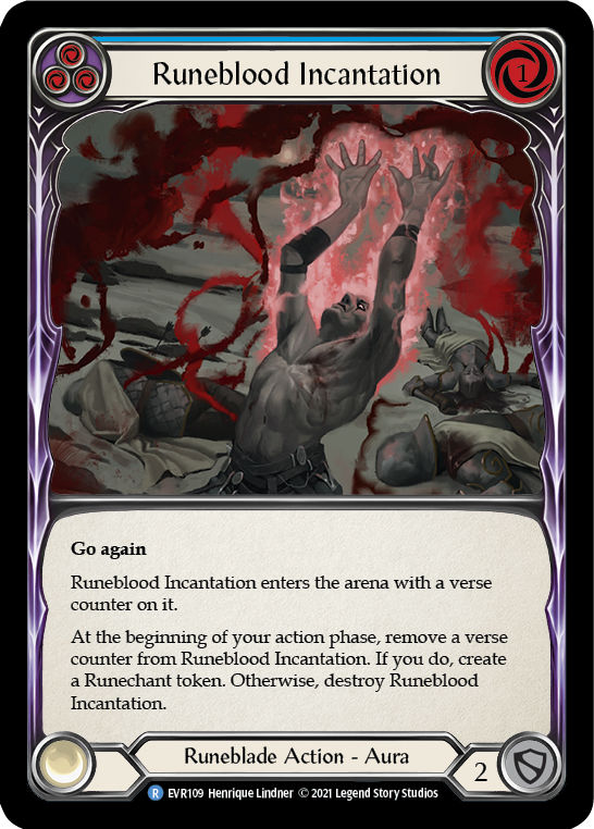 Runeblood Incantation (Blue) [EVR109] (Everfest)  1st Edition Rainbow Foil | Shuffle n Cut Hobbies & Games