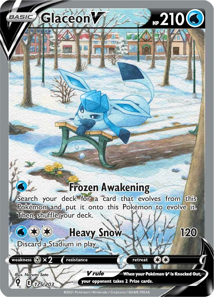 Glaceon V (175/203) [Sword & Shield: Evolving Skies] | Shuffle n Cut Hobbies & Games