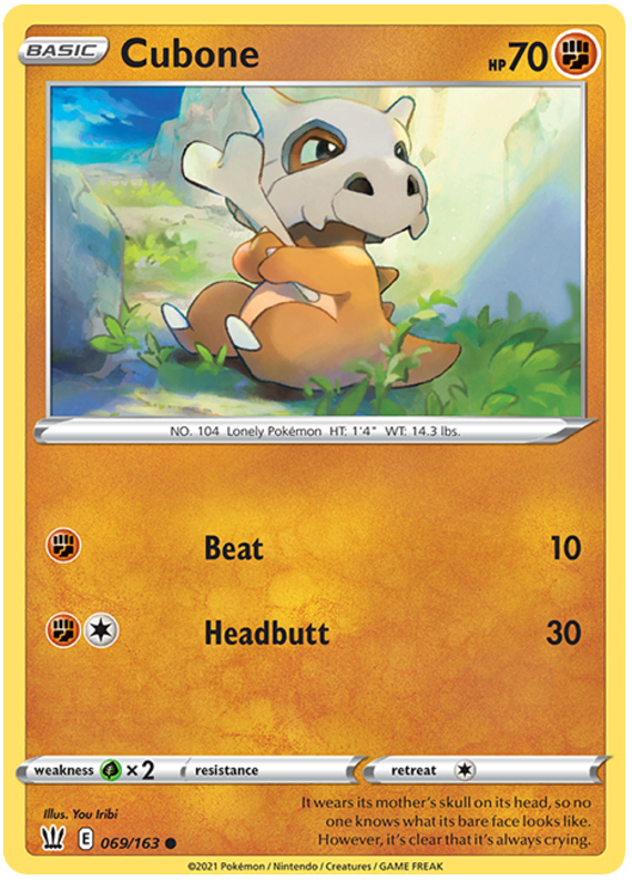 Cubone (069/163) [Sword & Shield: Battle Styles] | Shuffle n Cut Hobbies & Games