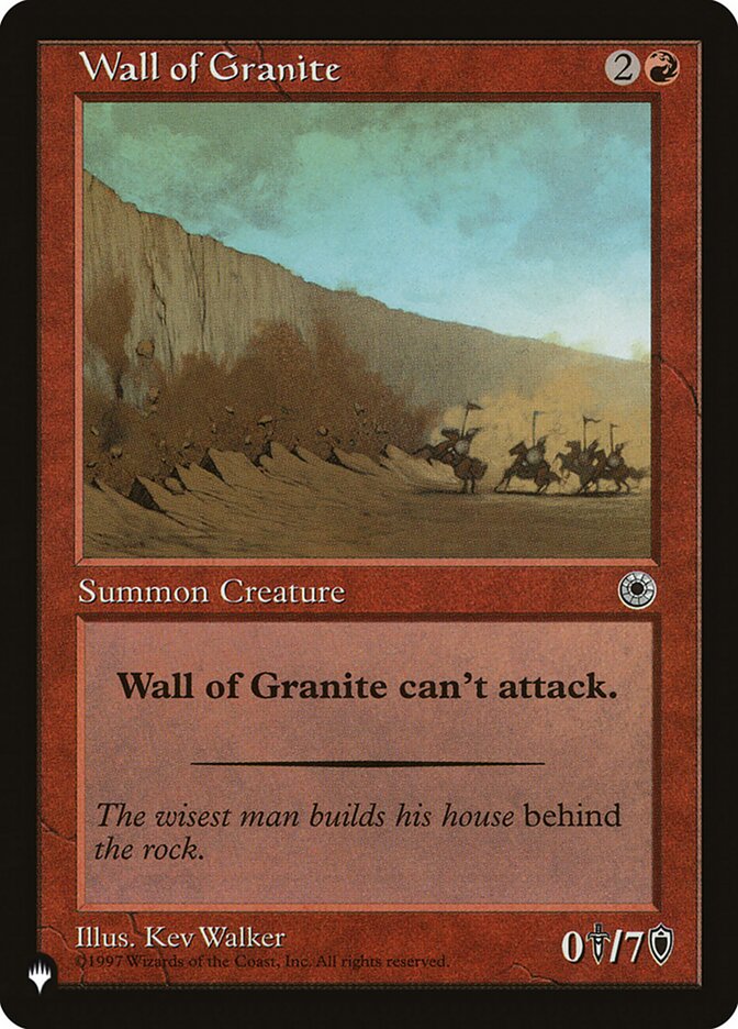 Wall of Granite [The List] | Shuffle n Cut Hobbies & Games