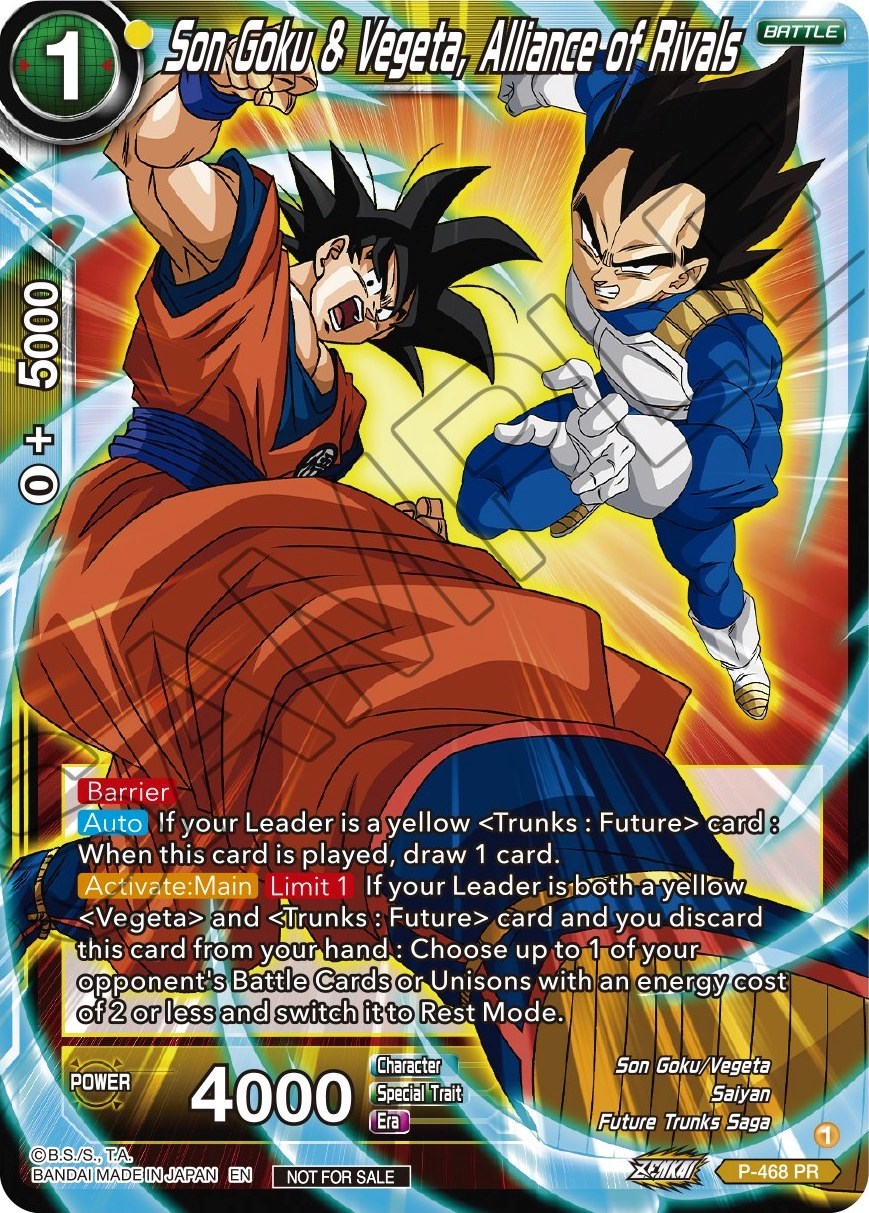 Son Goku & Vegeta, Alliance of Rivals (Z03 Dash Pack) (P-468) [Promotion Cards] | Shuffle n Cut Hobbies & Games