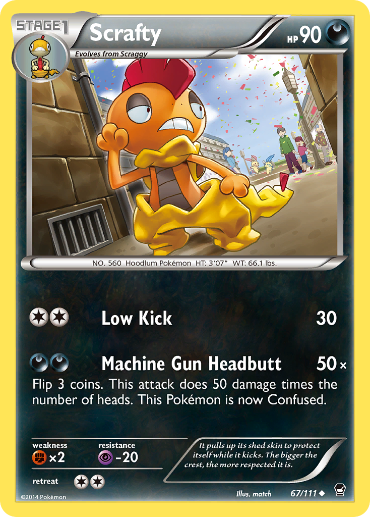 Scrafty (67/111) [XY: Furious Fists] | Shuffle n Cut Hobbies & Games