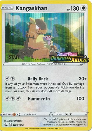 Kangaskhan (SWSH038) (Staff Prerelease Promo) [Sword & Shield: Black Star Promos] | Shuffle n Cut Hobbies & Games