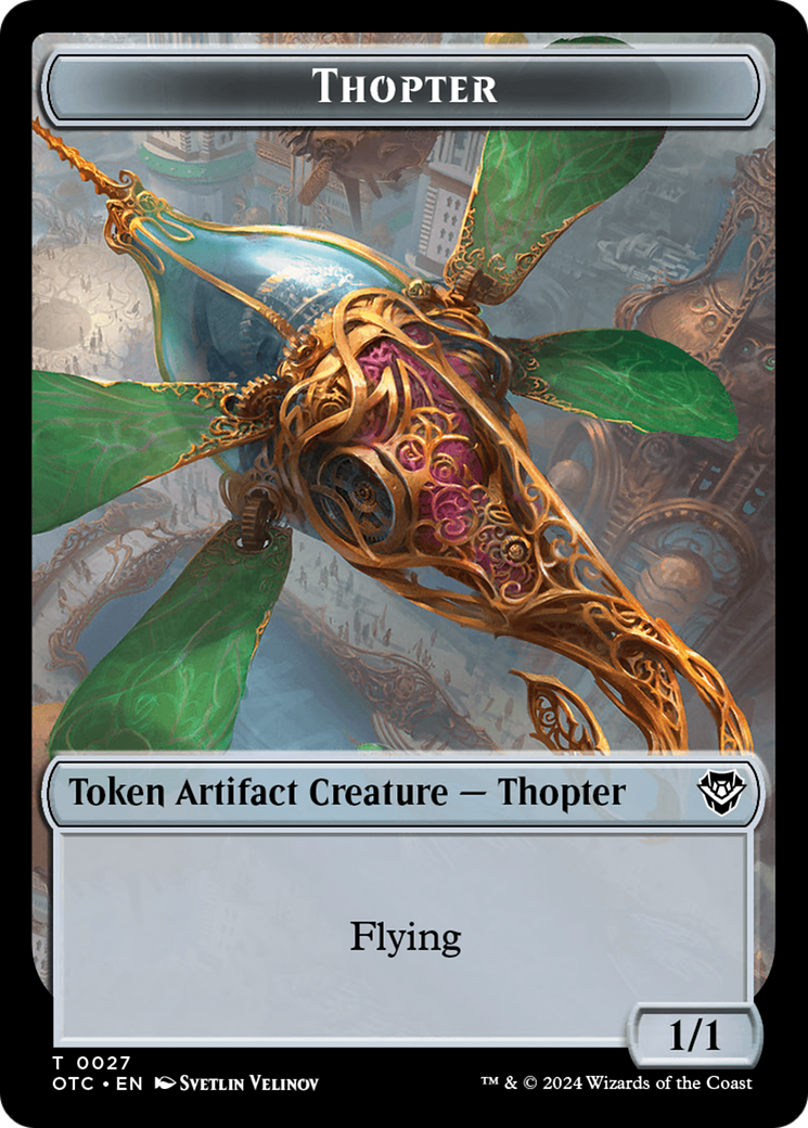 Thopter // Treasure Double-Sided Token [Outlaws of Thunder Junction Commander Tokens] | Shuffle n Cut Hobbies & Games