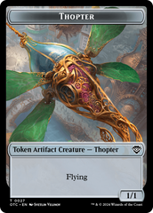 Thopter // Manifest Double-Sided Token [Outlaws of Thunder Junction Commander Tokens] | Shuffle n Cut Hobbies & Games