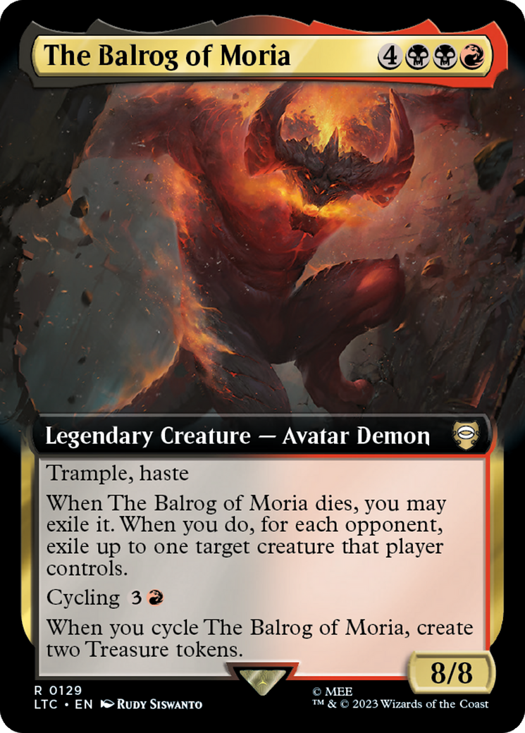 The Balrog of Moria (Extended Art) [The Lord of the Rings: Tales of Middle-Earth Commander] | Shuffle n Cut Hobbies & Games