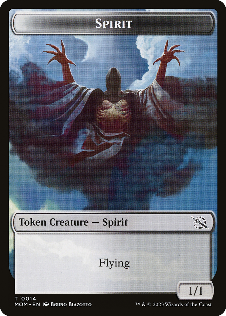 Monk // Spirit (14) Double-Sided Token [March of the Machine Tokens] | Shuffle n Cut Hobbies & Games