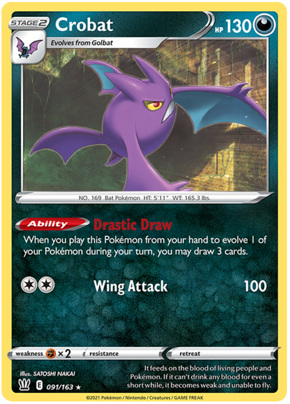 Crobat (091/163) (Theme Deck Exclusive) [Sword & Shield: Battle Styles] | Shuffle n Cut Hobbies & Games