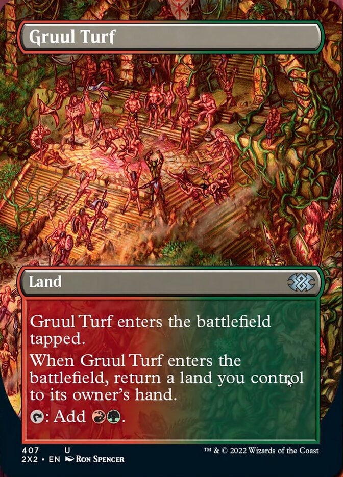 Gruul Turf (Borderless Alternate Art) [Double Masters 2022] | Shuffle n Cut Hobbies & Games