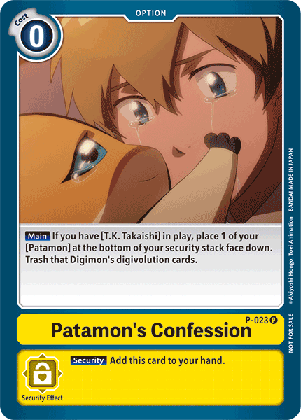 Patamon's Confession [P-023] [Promotional Cards] | Shuffle n Cut Hobbies & Games