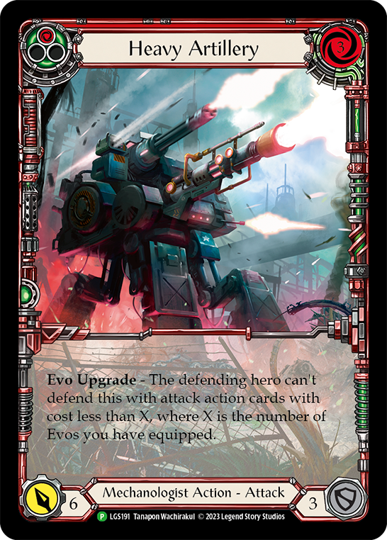 Heavy Artillery (Red) [LGS191] (Promo)  Rainbow Foil | Shuffle n Cut Hobbies & Games