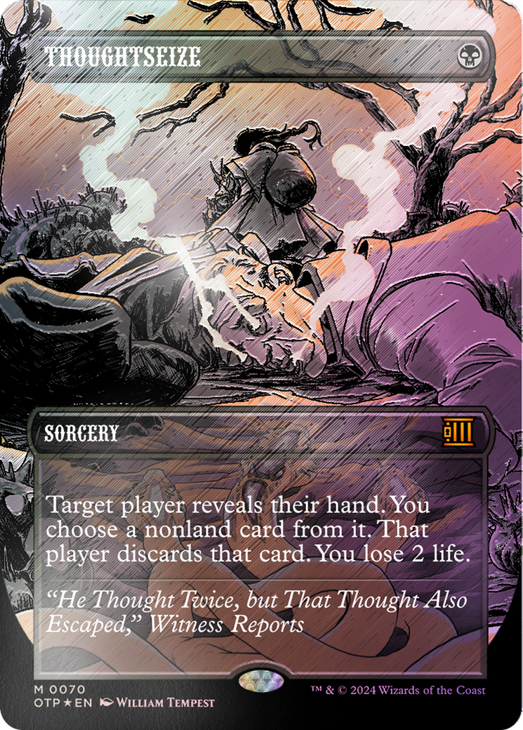 Thoughtseize (Textured Foil) [Outlaws of Thunder Junction: Breaking News] | Shuffle n Cut Hobbies & Games