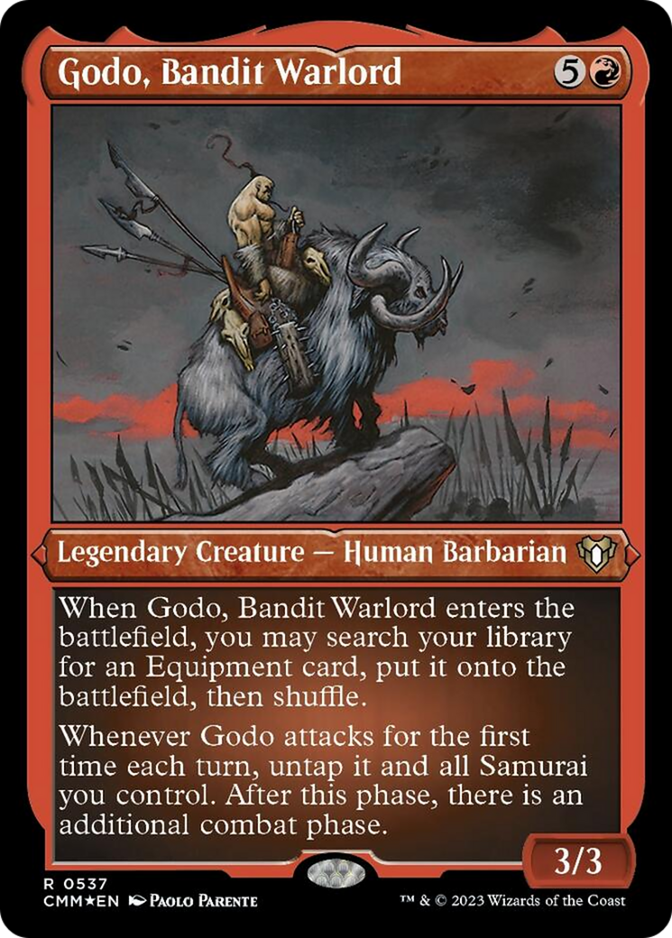 Godo, Bandit Warlord (Foil Etched) [Commander Masters] | Shuffle n Cut Hobbies & Games