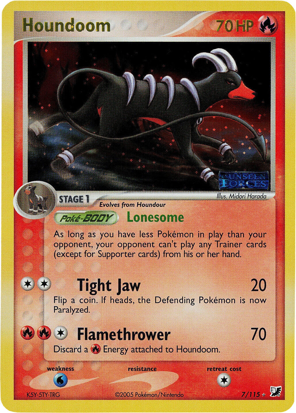 Houndoom (7/115) (Stamped) [EX: Unseen Forces] | Shuffle n Cut Hobbies & Games