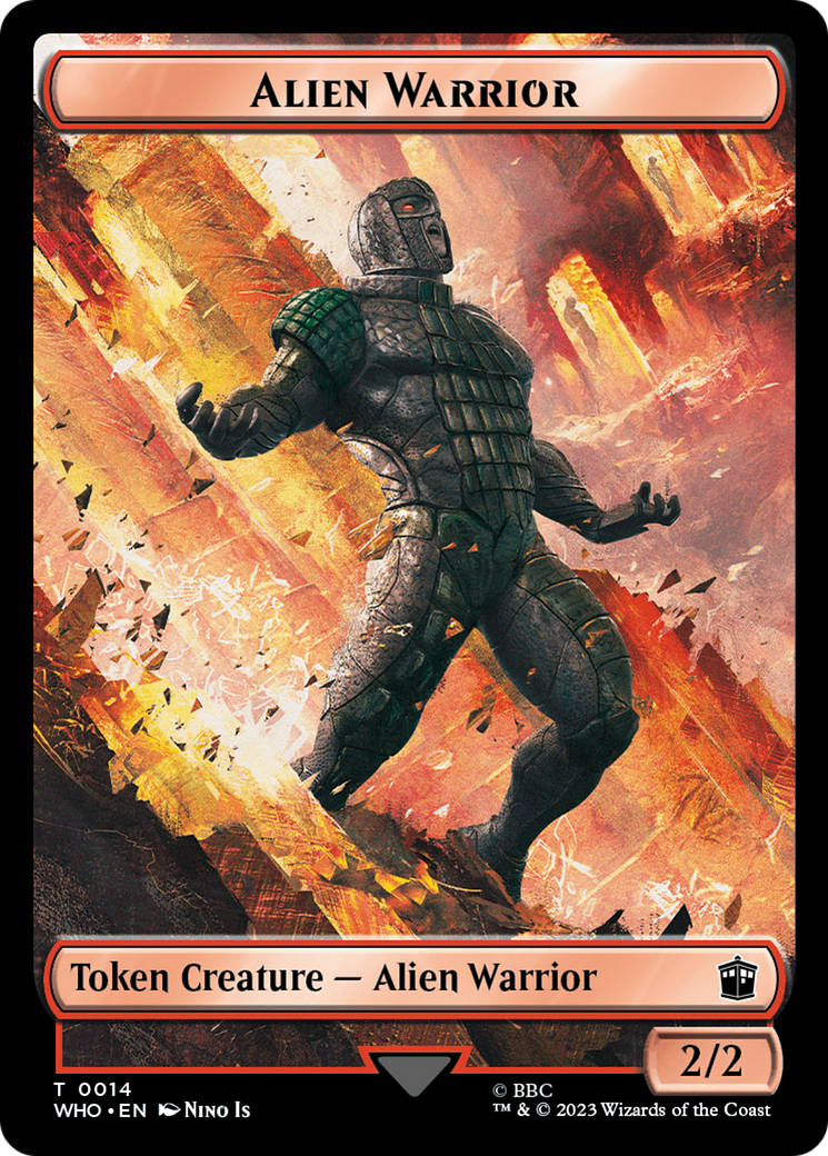 Alien Rhino // Alien Warrior Double-Sided Token [Doctor Who Tokens] | Shuffle n Cut Hobbies & Games