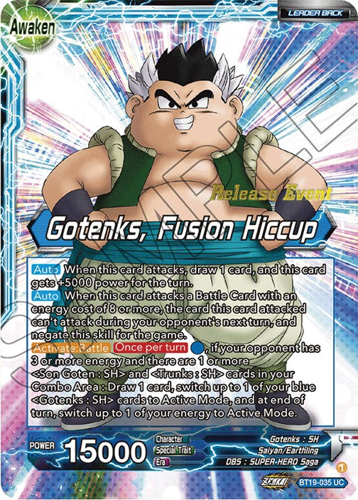 Son Goten & Trunks // Gotenks, Fusion Hiccup (Fighter's Ambition Holiday Pack) (BT19-035) [Tournament Promotion Cards] | Shuffle n Cut Hobbies & Games