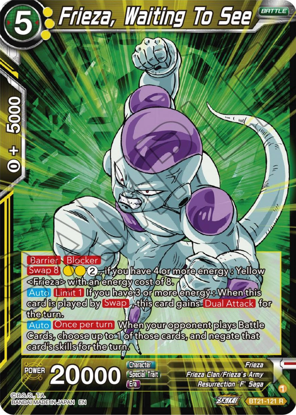 Frieza, Waiting To See (BT21-121) [Wild Resurgence] | Shuffle n Cut Hobbies & Games