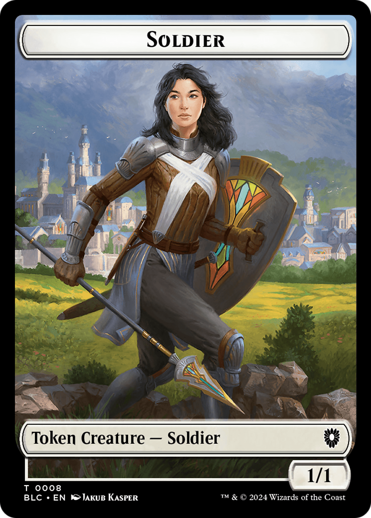 Human // Soldier Double-Sided Token [Bloomburrow Commander Tokens] | Shuffle n Cut Hobbies & Games