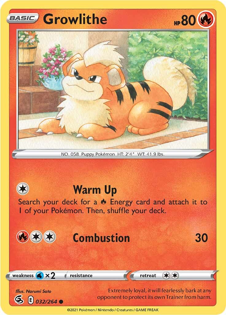 Growlithe (032/264) [Sword & Shield: Fusion Strike] | Shuffle n Cut Hobbies & Games