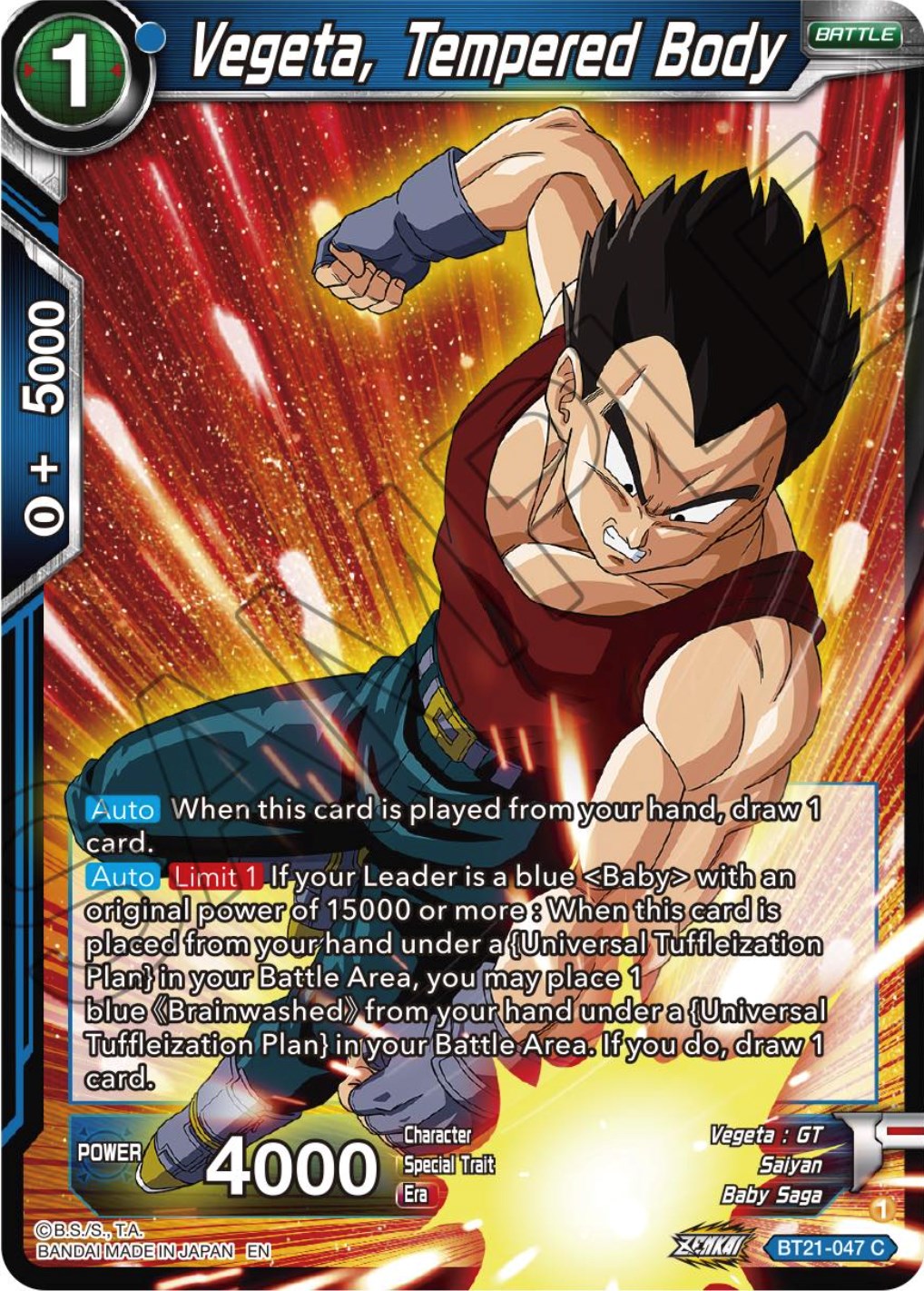 Vegeta, Tempered Body (BT21-047) [Wild Resurgence] | Shuffle n Cut Hobbies & Games