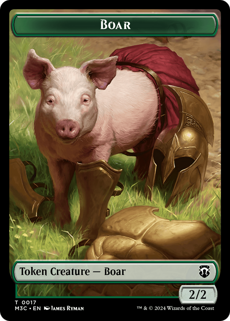 Boar (Ripple Foil) // Forest Dryad Double-Sided Token [Modern Horizons 3 Commander Tokens] | Shuffle n Cut Hobbies & Games