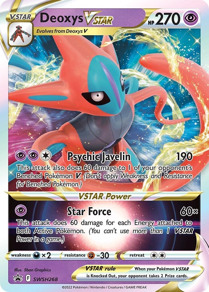 Deoxys VSTAR (SWSH268) (Jumbo Card) [Sword & Shield: Black Star Promos] | Shuffle n Cut Hobbies & Games