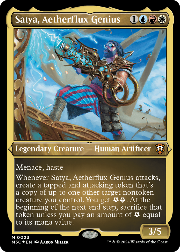 Satya, Aetherflux Genius (Foil Etched) [Modern Horizons 3 Commander] | Shuffle n Cut Hobbies & Games