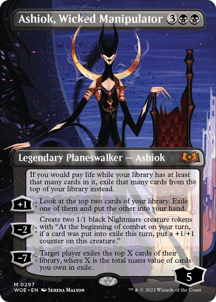 Ashiok, Wicked Manipulator (Borderless Alternate Art) [Wilds of Eldraine] | Shuffle n Cut Hobbies & Games