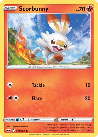 Scorbunny (031/202) (Premium Collection) [Sword & Shield: Base Set] | Shuffle n Cut Hobbies & Games