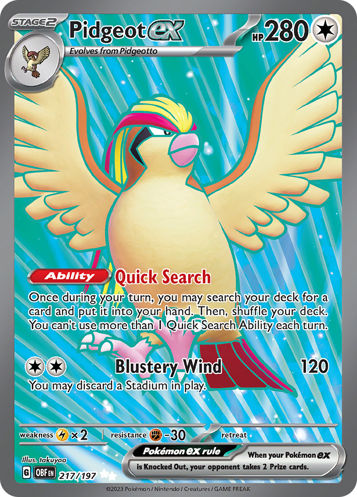 Pidgeot ex (217/197) [Scarlet & Violet: Obsidian Flames] | Shuffle n Cut Hobbies & Games