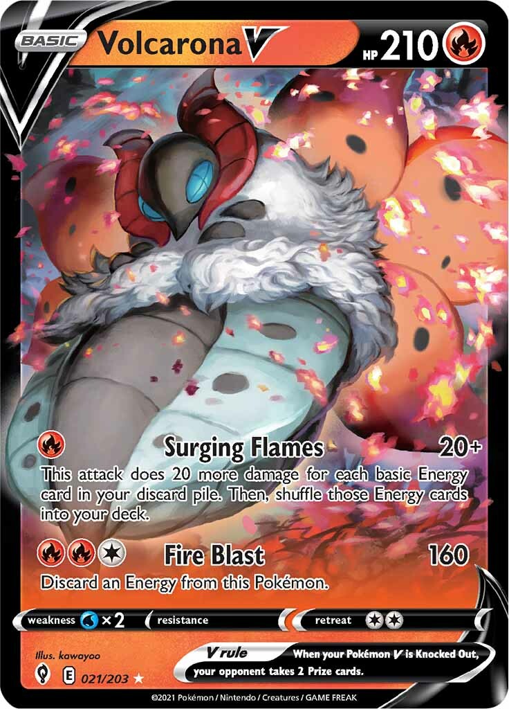 Volcarona V (021/203) [Sword & Shield: Evolving Skies] | Shuffle n Cut Hobbies & Games