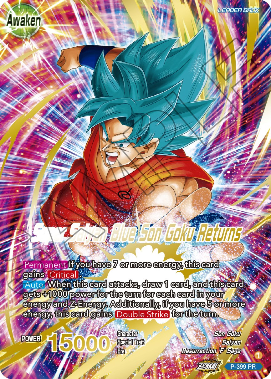 Son Goku // Super Saiyan Blue Son Goku Returns (Gold-Stamped) (P-399) [Promotion Cards] | Shuffle n Cut Hobbies & Games