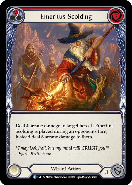 Emeritus Scolding (Red) [EVR125] (Everfest)  1st Edition Rainbow Foil | Shuffle n Cut Hobbies & Games