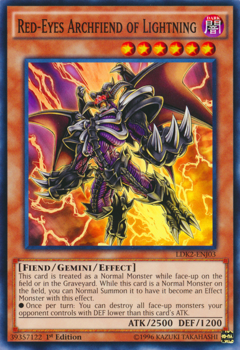 Red-Eyes Archfiend of Lightning [LDK2-ENJ03] Common | Shuffle n Cut Hobbies & Games