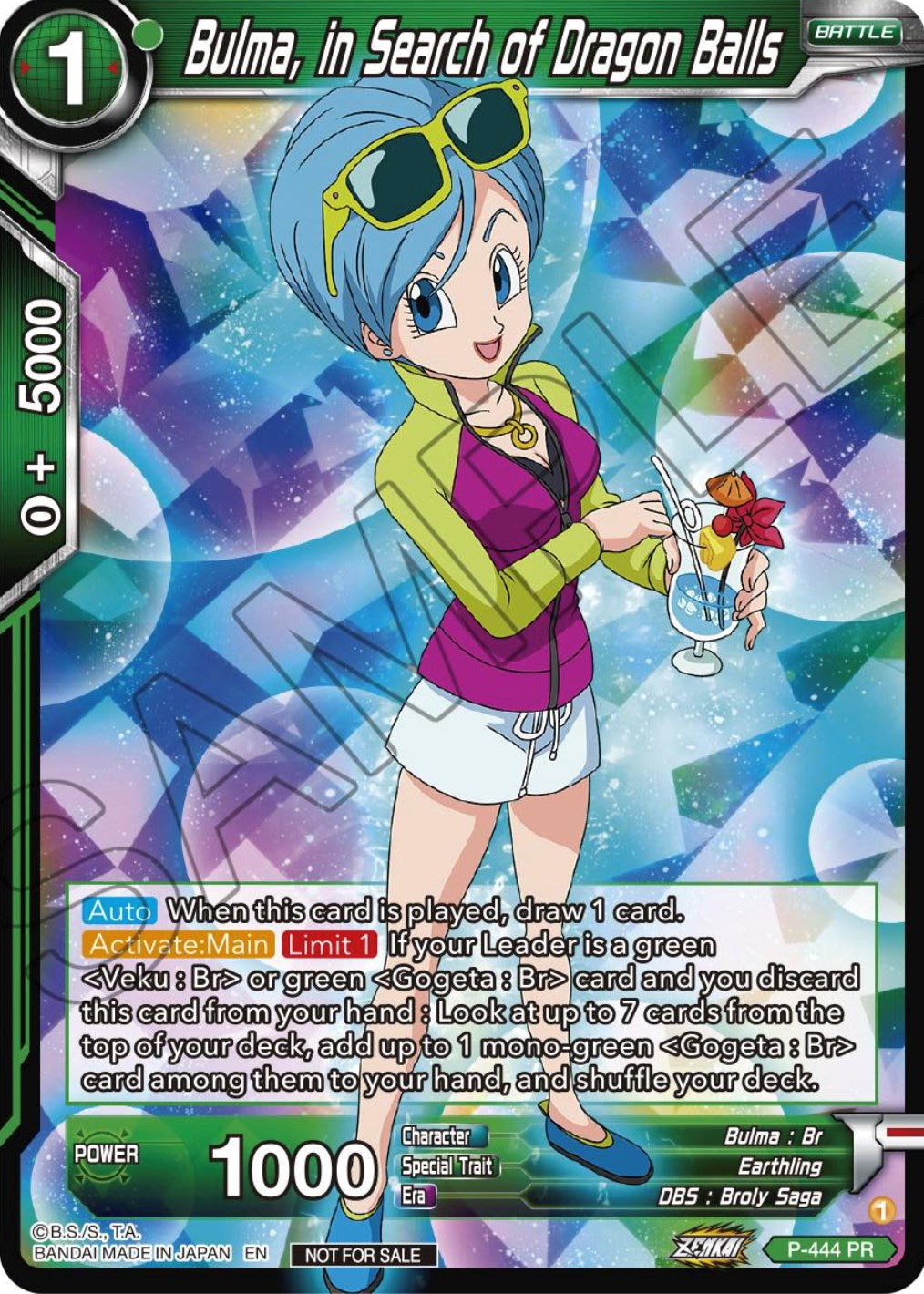 Bulma, In Search of Dragon Balls (Zenkai Series Tournament Pack Vol.2) (P-444) [Tournament Promotion Cards] | Shuffle n Cut Hobbies & Games