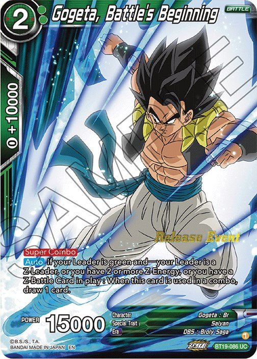 Gogeta, Battle's Beginning (Fighter's Ambition Holiday Pack) (BT19-086) [Tournament Promotion Cards] | Shuffle n Cut Hobbies & Games