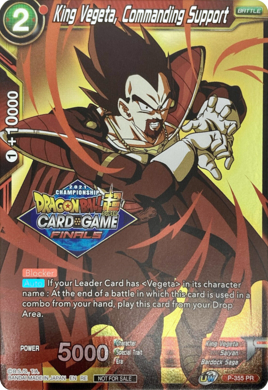 King Vegeta, Commanding Support (Championship Pack 2021 Vault Set) (P-355) [Tournament Promotion Cards] | Shuffle n Cut Hobbies & Games