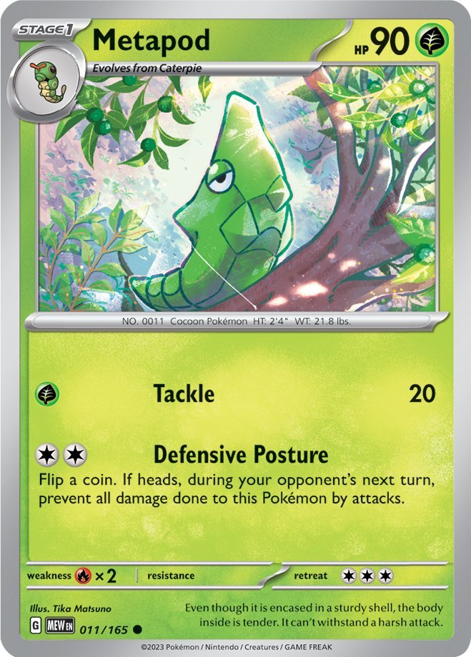 Metapod (011/165) [Scarlet & Violet 151] | Shuffle n Cut Hobbies & Games