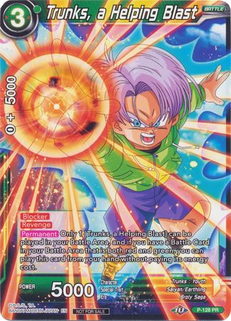 Trunks, a Helping Blast (Shop Tournament: Assault of Saiyans) (P-128) [Promotion Cards] | Shuffle n Cut Hobbies & Games