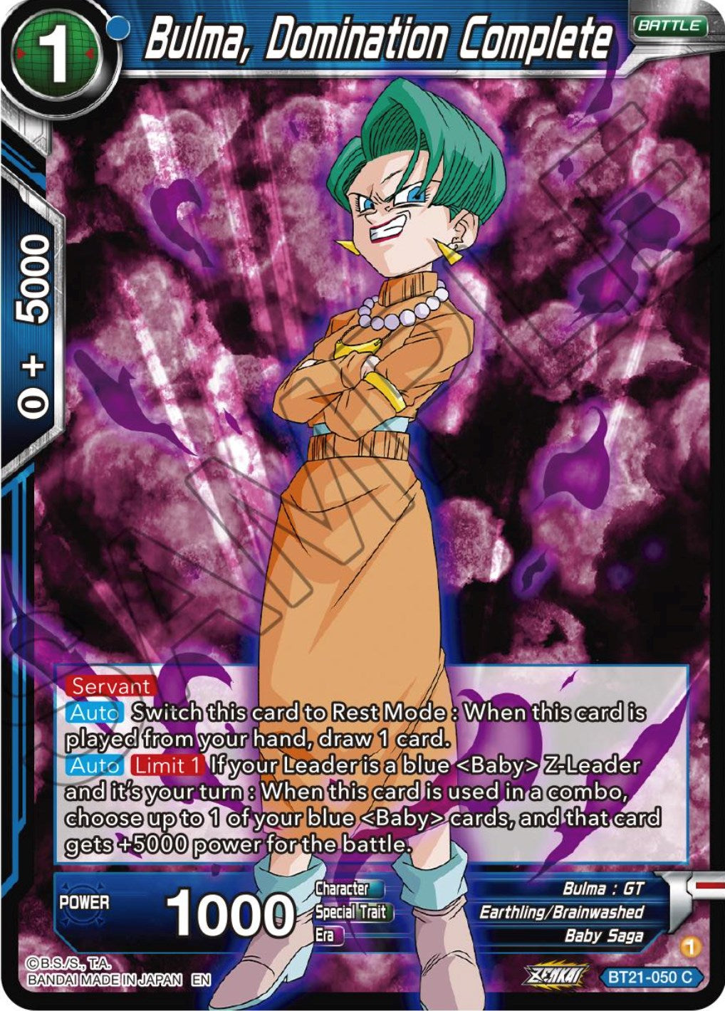 Bulma, Domination Complete (BT21-050) [Wild Resurgence] | Shuffle n Cut Hobbies & Games