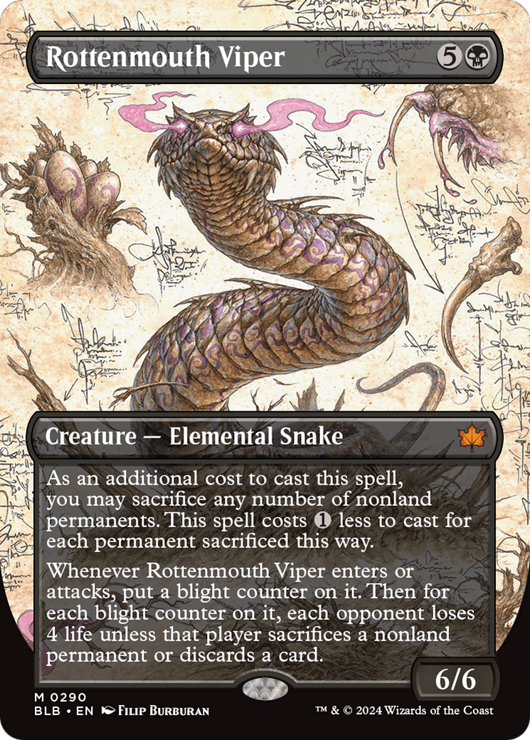 Rottenmouth Viper (Borderless) [Bloomburrow] | Shuffle n Cut Hobbies & Games