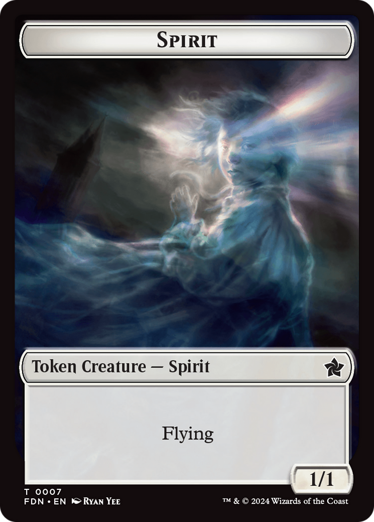 Spirit // Cat (0001) Doubled-Sided Token [Foundations Tokens] | Shuffle n Cut Hobbies & Games